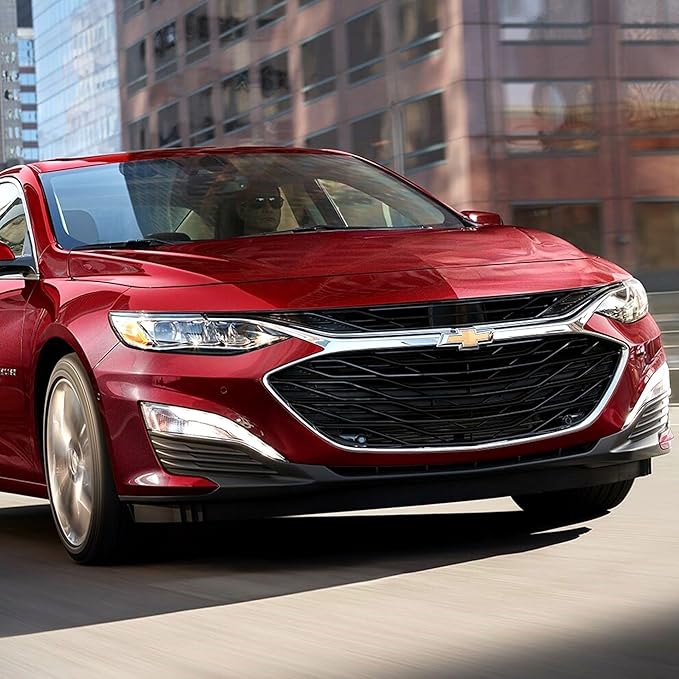 Gloss Black Chrome Delete Front Grille | Car Grille Cover | Grille Insert | Trim Overlay | Compatible with 2019-2025 Chevrolet Malibu | ABS6504BLK