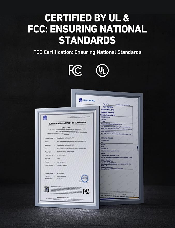 AstroAI S8 Ultra+ Car Battery Jump Starter, 5000A Peak Portable Car Jump Starter for Up to All Gas & 10.0L Diesel Engines, 88.8Wh 12V Jump Box and Battery Charger with USB/DC/Type C Port, Jump Cables