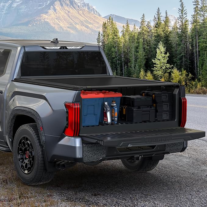 Retractable Hard Tonneau Cover Fits 2014-2025 Toyota Tundra 5.5 FT Truck Bed Spring-Loaded & Dual T-Slot Design | B33 |