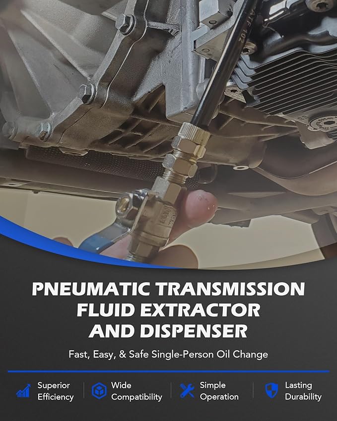 Orion Motor Tech Oil Extractor Pump and Dispenser Tool Kit, 10L Pneumatic Transmission Fluid Bleeder Set, 2.6gal 2 Way Vacuum Fluid Evacuator and Filler Oil Change Kit 15 ATF Refill Adapters 3 Hoses