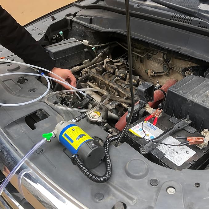 AIGMISON 12V 100W Engine Oil Pump, Electric Oil Change Extractor Pump,Electric Fluid Transfer Pump for Engine Oil, Equipped With 3 Pipes-Low Noise