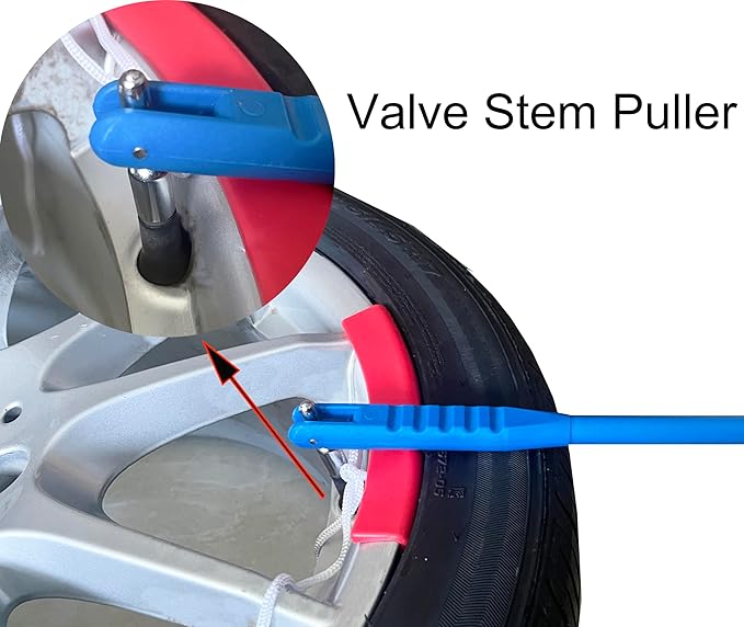 Professional Wheel Weight Tool Kit 4-Piece Set - Heavy Duty Rim Protector (2pcs), Tire Valve Remover & Weight Remover Tools, Wheel Weights Clip On for Cars/Trucks/SUVs(HT-M52)