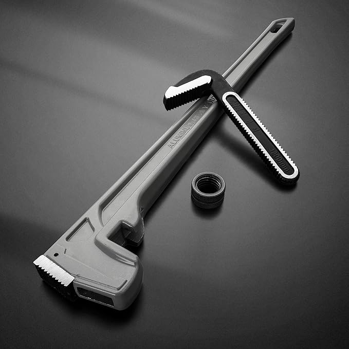 DURATECH 48-inch Heavy Duty Aluminum Straight Pipe Wrench, Adjustable Plumbing Wrench, Drop Forged, Exceed GGG standard