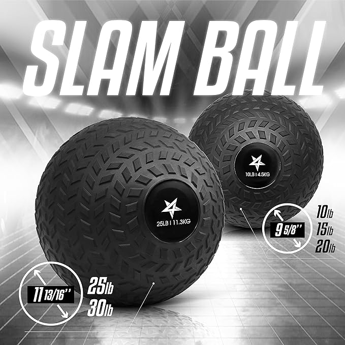 Yes4All Slam Balls, 10-40lb Weighted Ball Weight, Durable PVC Sand Filled Workout Dynamic Slam Ball for Core Strengthen