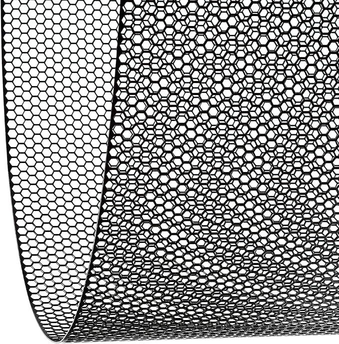 AggAuto 47x16 inches Car Pickup Truck Grill Mesh Spoiler Bumper Vent Aluminum Alloy Automotive Grille Insert Air Intake Racing Honeycomb Hole 6mm Spacing 1mm Black