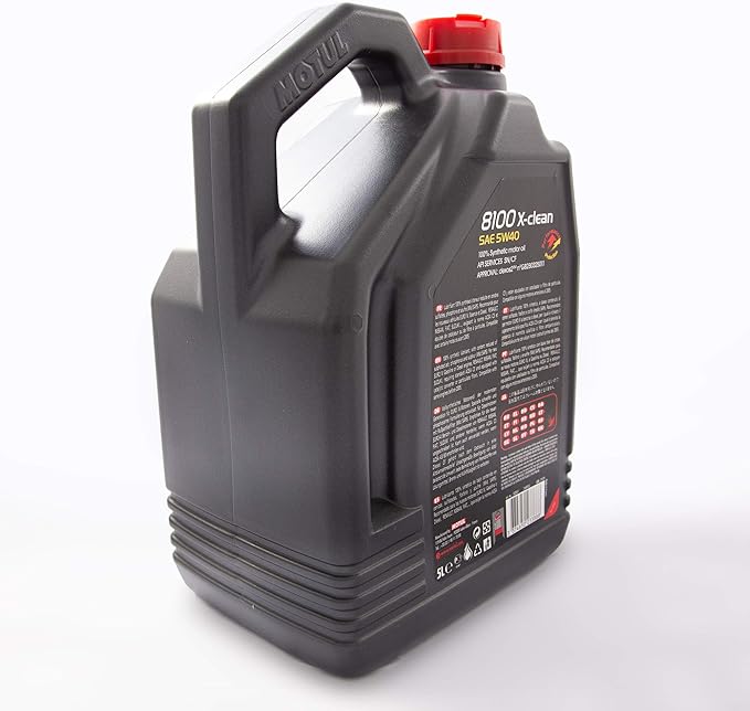 Motul 8100 X-clean 5W-40 Full Synthetic Motor Oil | Engineered to Help Protect Emissions Systems, Clean Engine Performance | Long Drain Capable, Improved Engine Responsiveness | 5L