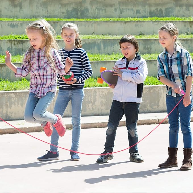 Elcoho 15 Pack Colorful Kids Jump Rope Set Adjustable Plastic Kids Jump Rope Skipping Rope Outdoor Jump Ropes Great Party Favor