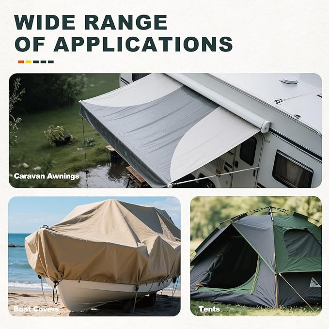 Waterproof Repair Tape for Fabric,RV Awning,Boat Covers,Tents,Tarp,Heavy Duty Outdoor Repair Patch - 2.8IN x 30FT(Black)