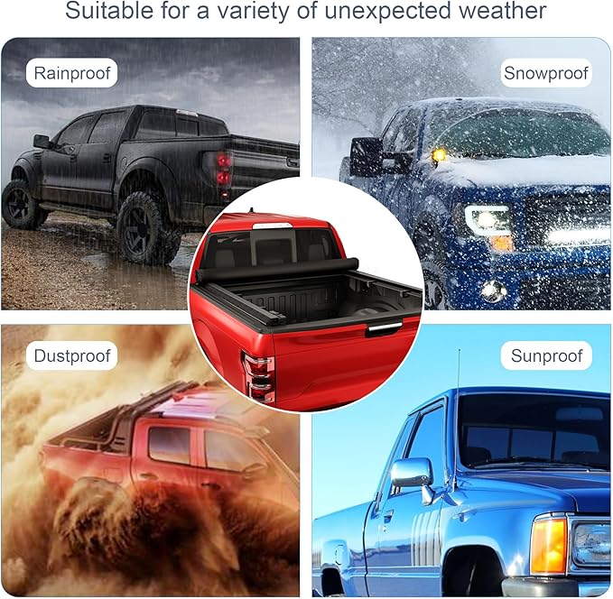 Soft Roll Up Truck Bed Tonneau Cover Replacement for 2015 2016 2017 2018 2019 2020 2021 2022 2023 2024 Chevy Colorado/GMC Canyon 5.2FT Bed Fleetside