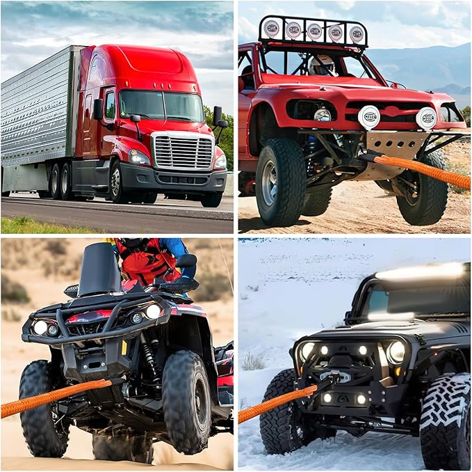 Nilight Kinetic Recovery Rope 48000 LBS 1-1/8in x 30ft Snatch Strap Heavy Duty Offroad Towing Starp Kit Vehicle Recovery kit for UTV ATV SUV Truck Car Jeep Tractor