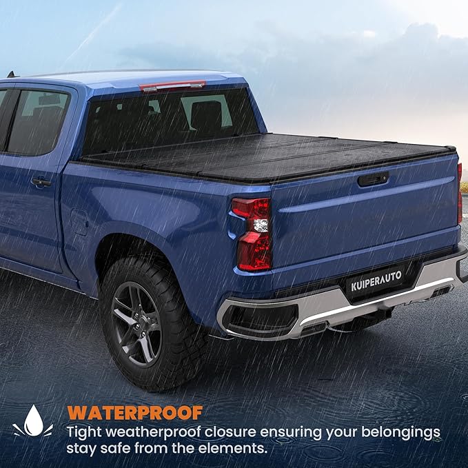 6.9 FT Tri Hard Truck Bed Tonneau Cover Compatible for 2020-2025 Chevy GMC Silverado Sierra 2500HD 3500HD - 78 inch
