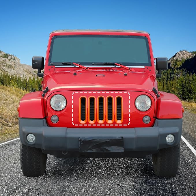 JK Grill Inserts Front Grille Mesh no Mesh Cover Guard for Jeep Wrangler JK 2007-2017 Clip-on Grille Accessories