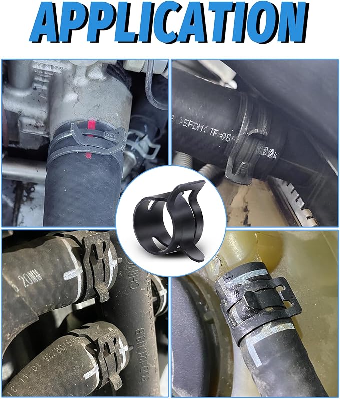 100Pcs 6-25mm Spring Band Hose Clamps With Swivel Flat Hose Clamp Plier Assortment Kit, Constant Tension Steel Clamps for Fuel Lines, Silicone, Vacuum Hoses & Low-Pressure Air Clips By PEROMI