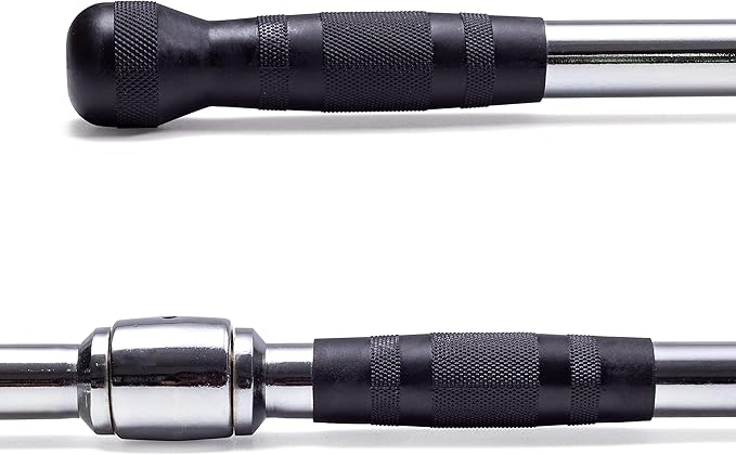 AmStaff 48" Straight Ez Curl Lat Pull Down Bar with Revolving Double Hook for Dual Pulley Cable Machines, Functional Trainer Multi-Purpose Attachment