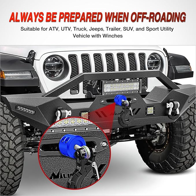 Nilight Winch Stopper for ATV UTV Truck SUV Winch Cable Hook Rubber Stopper Protect Towing Hook Synthetic Rope Winch Accessories Rope Line Saver with Stainless Steel Screws and Nuts Allen Wrenc, Blue