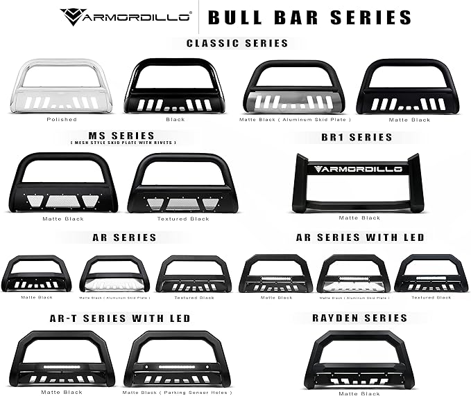 Armordillo 8714133 BR1 Series Bull Bar - Matte Black Fits 2019-2024 Dodge Ram 2500/3500