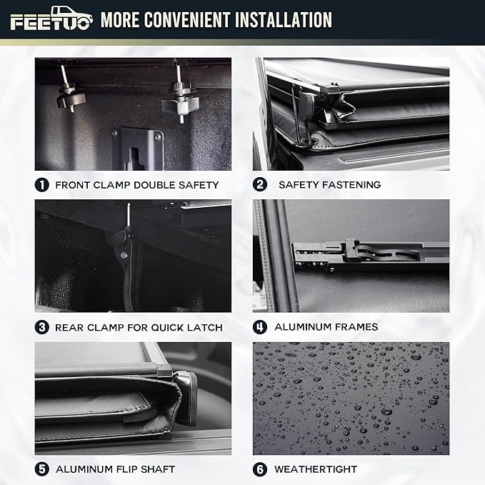 Soft Tri-Fold Tonneau Cover Truck Bed Compatible with 2007-2025 Chevy Silverado/GMC Sierra 1500 & 2007-2019 2500 3500 HD 6.6FT/78.9inch |Not for CarbonPro Bed|
