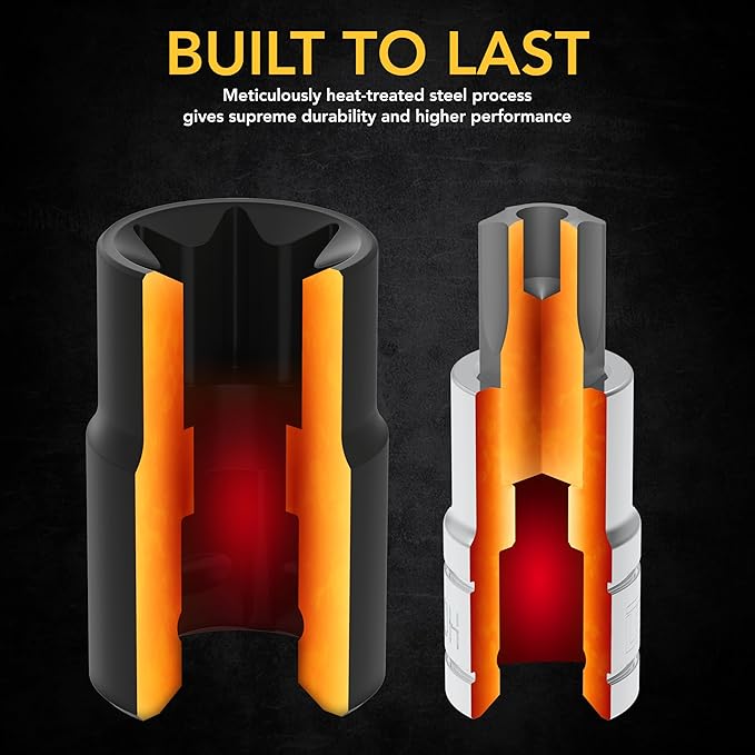 LEXIVON Master Torx Bit and Socket Set, Premium S2 Alloy & Cr-V Steel | 25-Piece, Bit Socket T8-T60 & E-Torx E4-E22 | Heavy-Duty Storage Case (LX-148)