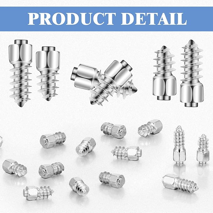 800pcs 4x12mm&4x9mm Carbide Screw Tire Studs Anti Slip Snow Tire Studs Wheel Tyre Anti Ice Snow Spikes for SUV/tractor/ATV/UTV/motorcycle, with Installation Tool
