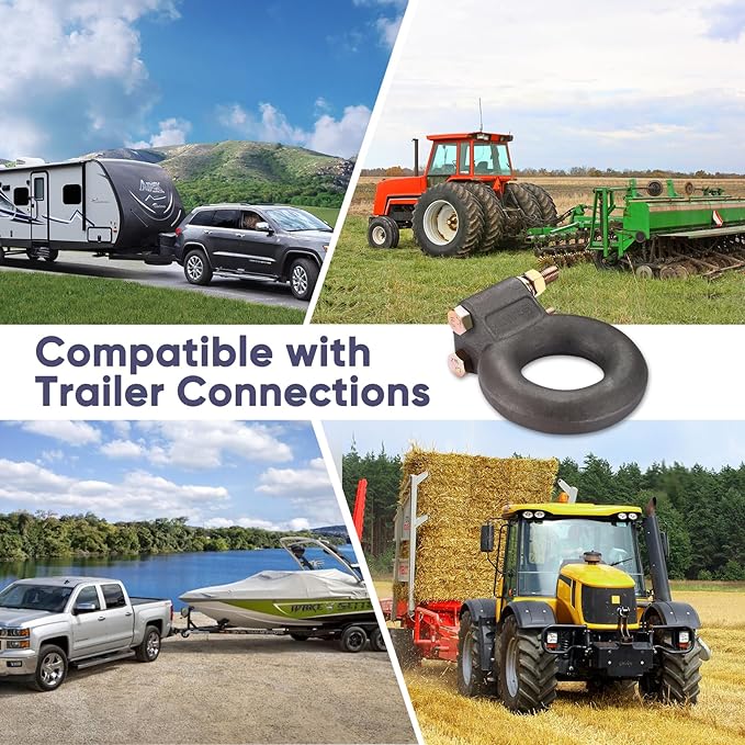 Pintle Hitch Lunette Ring, Forged Steel Pintle Hitch with Lunette, Tow Eye - Trailers and Towing Accessories