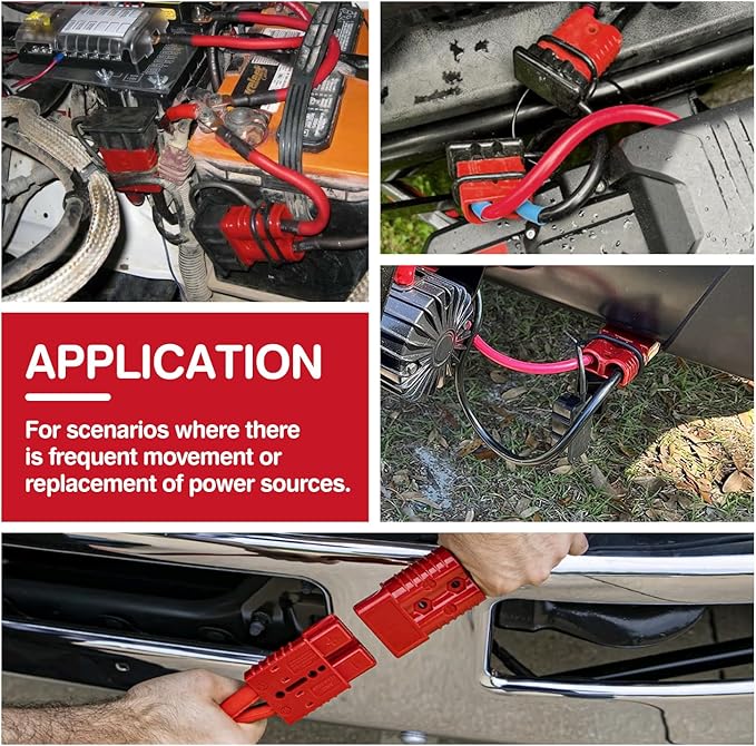 24 FT Quick Disconnect Winch Power Cable, 4 Gauge 4 AWG Copper Wiring, Heavy Duty Quick Disconnect Cables