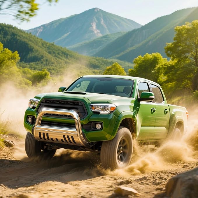 AUTOSAVER88 Bull Bar Compatible for Ford 2004-2023 F150 F-150, Push Front Bumper Grill, Bull Bar w/3" Tube,Stainless Grille Guard with Skid Plate Chrome