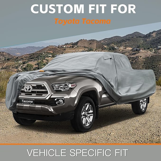 Kayme Heavy Duty Truck Cover Custom Fit Toyota Tacoma(1995-2025) Xtra Cab/Access Cab/Double Cab SB Short Bed. Waterproof All Weather for Pickup, Full Exterior Covers Sun Rain UV Protection.