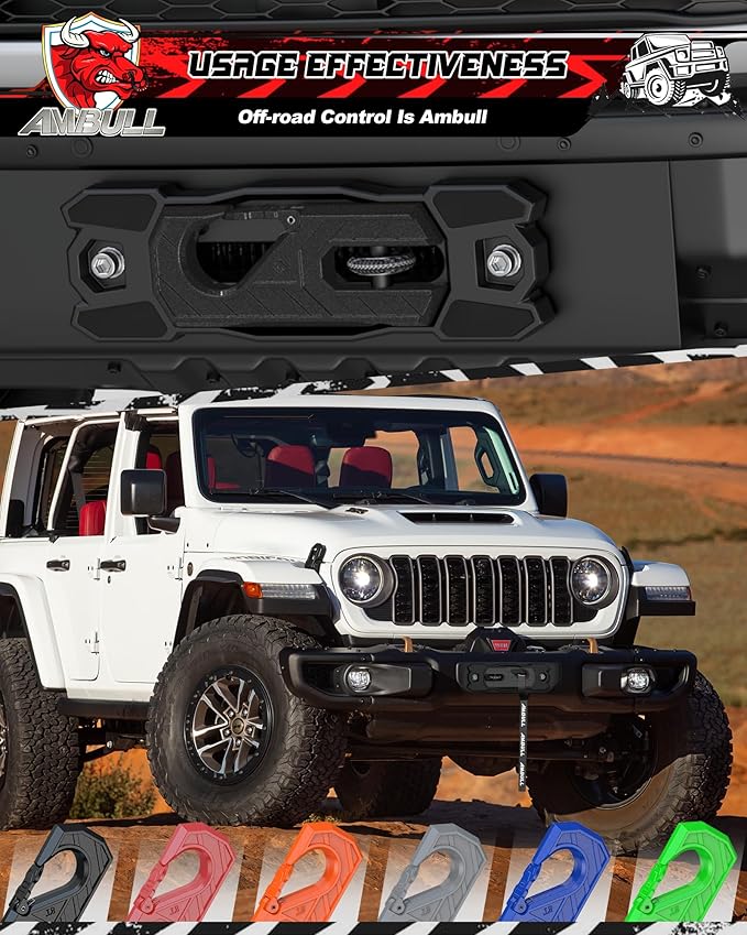 Winch Fairlead with Tow Hook, Aluminum Hawse Fairlead with Grade 80 Forged Steel Winch Hook, 33000lb Break Strength Winch Fairlead Hook Set for Off-Road Vehicle Recovery, BlackBlack