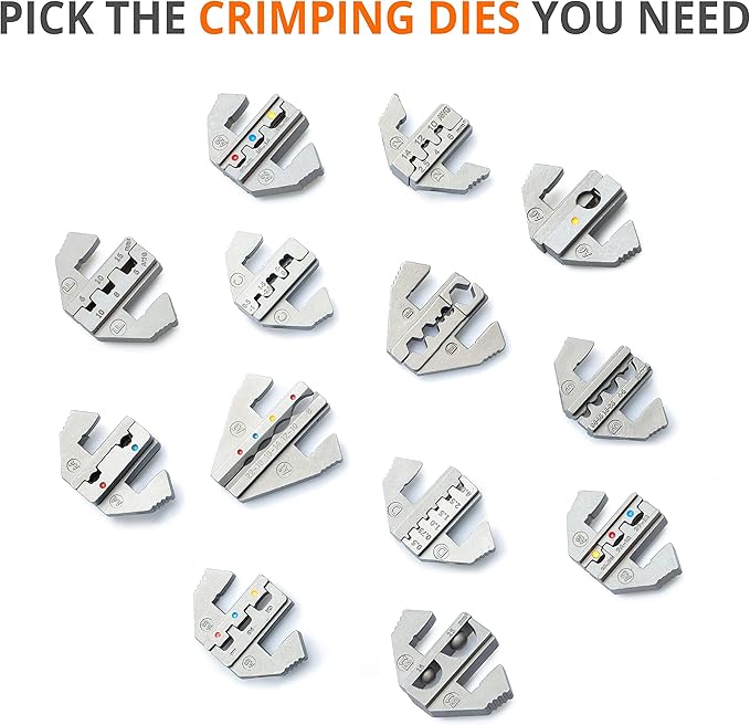 Wirefy Crimping Tool 9" for Quick Change Crimping Dies 26-4 AWG | High Leverage Wire Crimper | Crimping Pliers | Ratcheting Terminal Crimp Tool