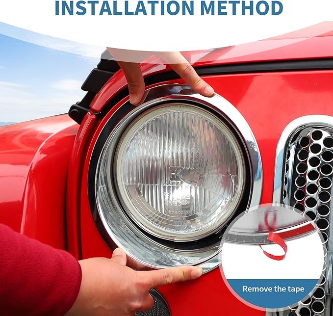 for Jeep JK Front Grille Inserts & Headlight Cover Trim Ring for Jeep Wrangler JK JKU 2007-2017 Chrome Exterior Accessories 9pcs