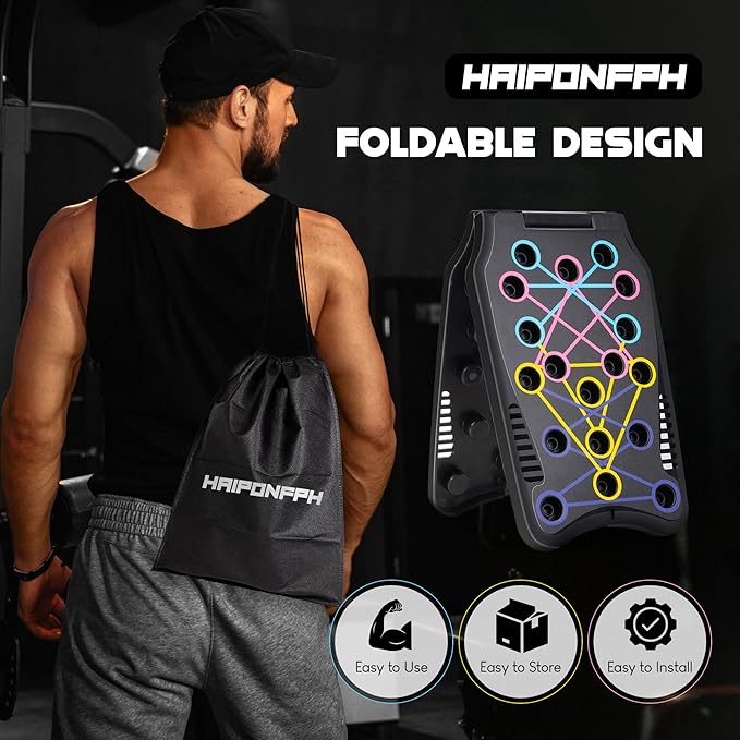 Push Up Board Fitness, 9 in 1 Strength Training Equipment,Home Gym System,Multi-Functional Push up Stands System Fitness Floor Chest Exercise,Training Arm Men & Women Weights