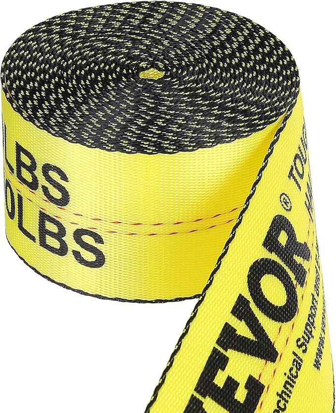 VEVOR Truck Straps, 4" x30' Heavy Duty Tie Down w/Flat Hooks 18,000lbs Break Strength, WLL# 6000lbs, Cargo Straps tie Down for Flatbeds, Trucks, Trailers, Farms, Rescues, Tree Saver, Yellow(10 Pack)
