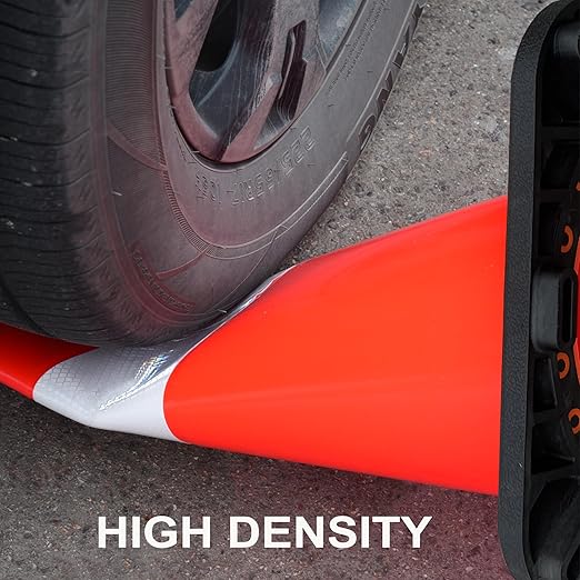 OrangeStar 8Pack 18" Orange Traffic Safety Cones, PVC Parking Cone Construction Cones w/Reflective Collar Heavy Duty Rubber Base for Driving Practice, Parking Lots and Roadwork