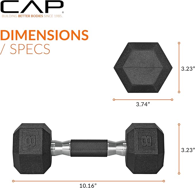 CAP Barbell Coated Dumbbell Weight | Multiple Options Pairs & Sets