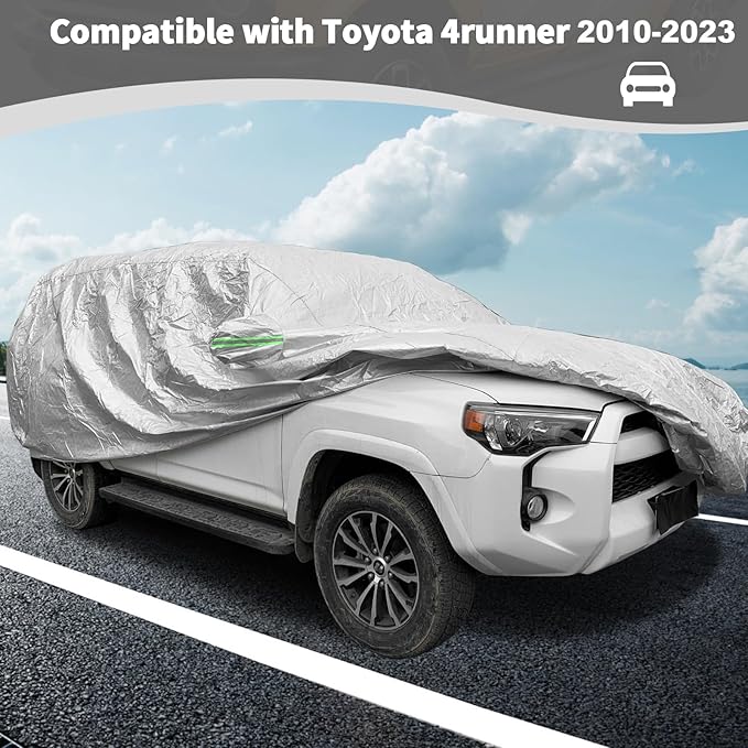 RT-TCZ for 4Runner Car Cover with Zipper Compatible with Toyota 4Runner 2010-2023 Exterior Protector Accessories