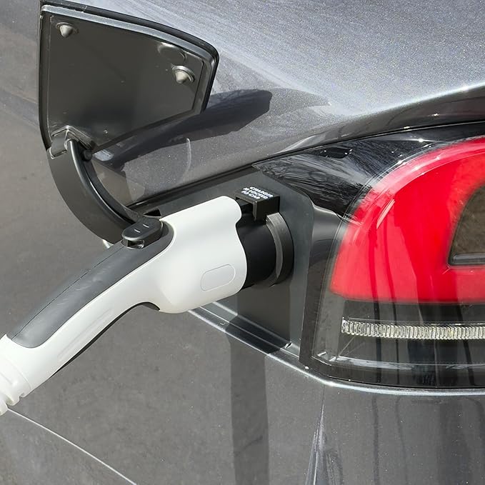 Door Dock for Tesla/J1772 Adapter for Tesla Model X and Charger Locking Ring Bundle (Black)