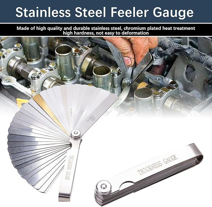 Piston Ring Compressor Tool Car Engine Piston Ring Installer Removal Kit Adjustable Sizes From 2-1/8 Inches To 7 Inches,with Piston Installer Plier and Stainless Steel Feeler Gauge