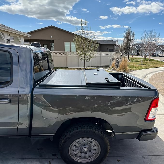 YITAMOTOR FRP Hard Tri-fold Truck Bed Tonneau Cover Fits for Chevy Colorado/GMC Canyon 2015-2022 6.2 ft Bed