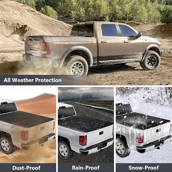 Hard Tri-fold Truck Bed Tonneau Cover Compatible with 2022-2025 Ford Maverick for 4.6FT