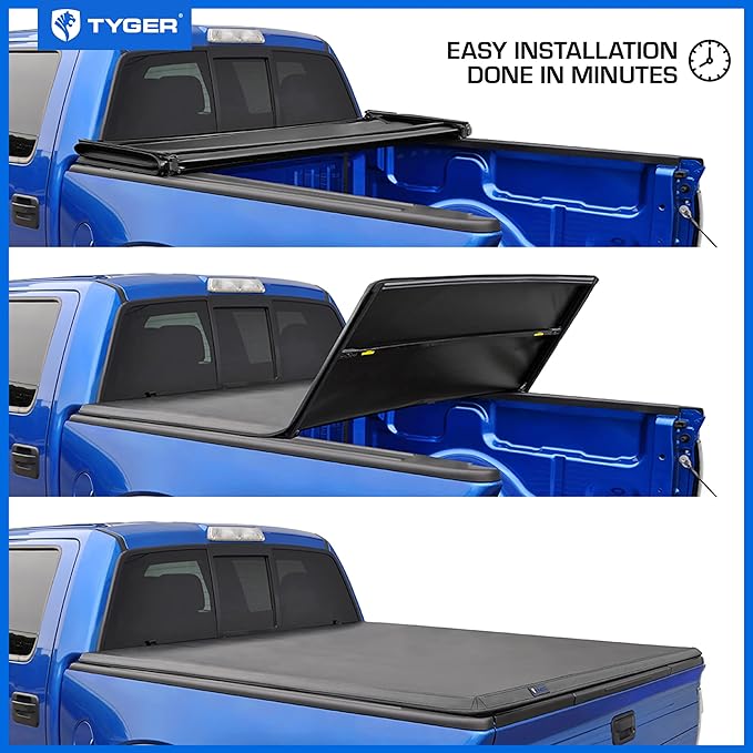 Tyger Auto T3 Soft Tri-fold Truck Bed Tonneau Cover Compatible with 2015-2026 Ford F-150 | 6.5' (79") Bed | TG-BC3F1042