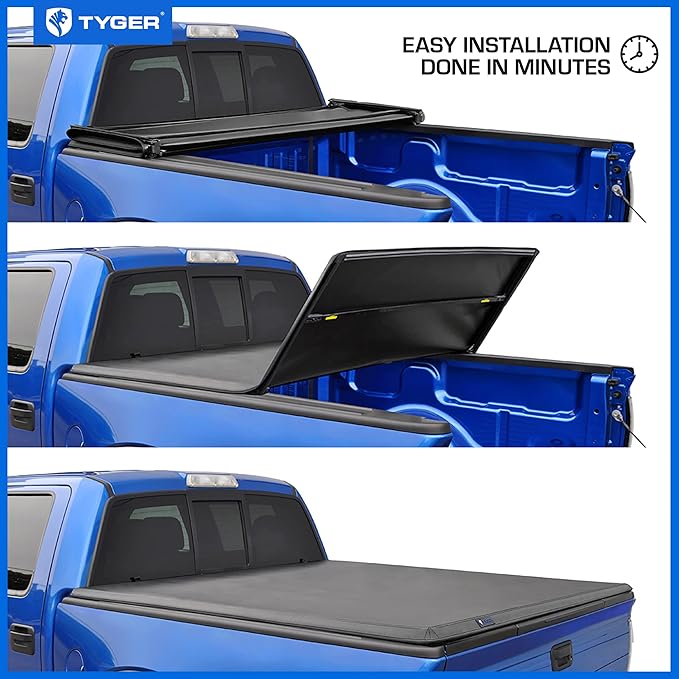 Tyger Auto T3 Soft Tri-Fold Truck Bed Tonneau Cover Compatible with 2004-2008 Ford F-150; 2005-2008 Lincoln Mark LT | Styleside 5.5' Bed (67") | TG-BC3F1016