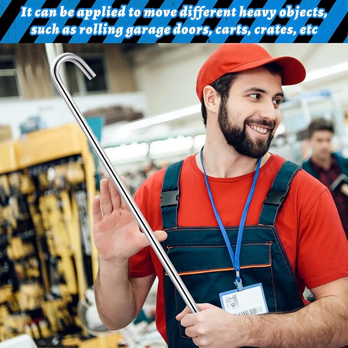 Zonon 1 Pack 31" Fifth Wheel Puller 5th Wheel Pin Puller for Semi Truck Cotter Spring Pulling Tool Solid Steel Dock Hooks Portable Type Lifting Hook for Pulling Storm Drain Manhole Covers (Sliver)