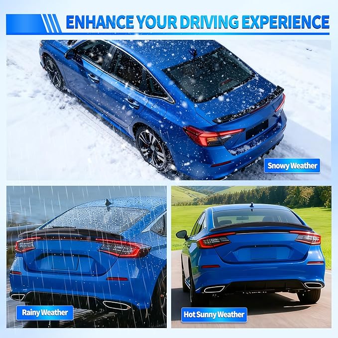 Nilight Spoiler Fit for Honda Civic Sedan 2022 2023 2024 2025 22 23 24 25 Spoilers for Cars Rear Spoiler Wing ABS Sporty Appearance Rear Trunk Lip Accessories No-Drill Installation, Glossy Black