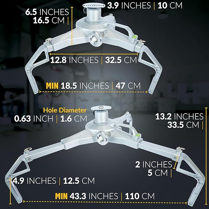 Wheel Alignment Tool Tire Clamp with Magnetic Adapter Plate - Front End Alignment Tool - Alignment Wheel Clamp - Wheel Clamp Alignment with Tire Attachment -Compatible with 18.5" to 43.3" Tires