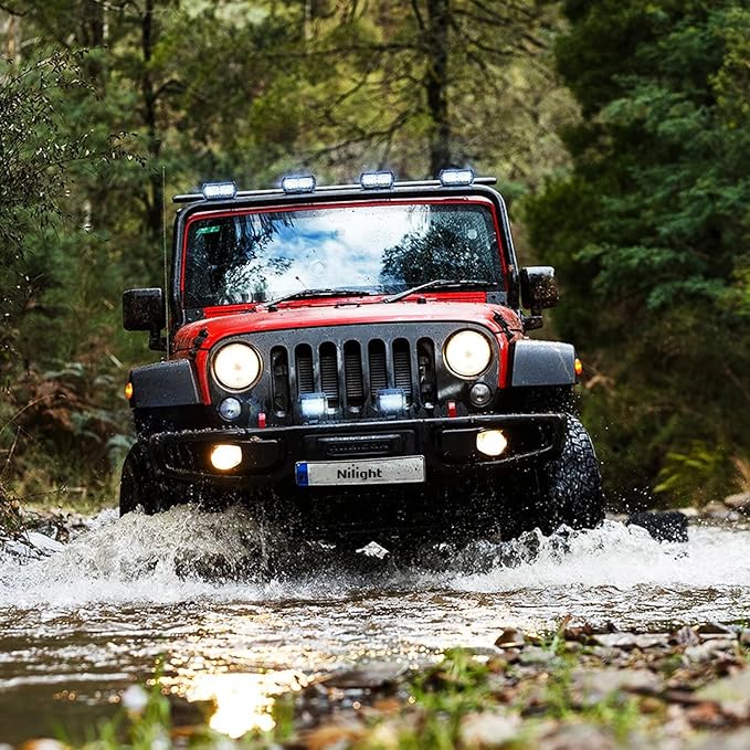 Nilight LED Pods 6PCS 6.5 Inch 120W Light Bar Triple Rows Spot Flood Combo Driving Light Waterproof Led Work Light Off-Road Truck Car ATV SUV Cabin Boat