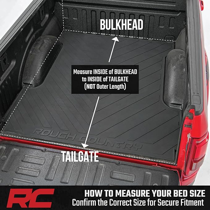 Rough Country Hard Flip-Up Truck Bed Tonneau Cover for Ford F-150 (2015-2020) - Aluminum Tri-Fold Bed Cover