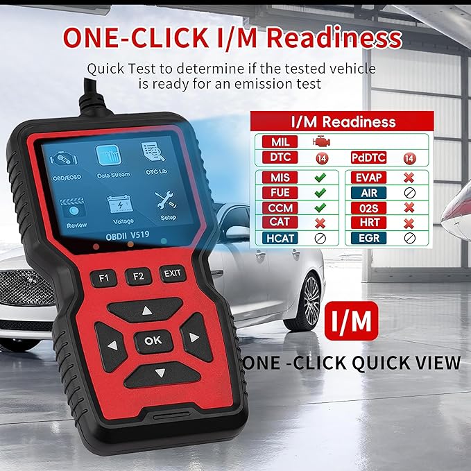 OBD2 Scanner Diagnostic Tool for Car and Truck - Car Engine Code Reader, Full OBD2 Features, Reset, Modes 6 & 8, O2 Sensor, 1996+ OBDII/EOBD Vehicles Compatible