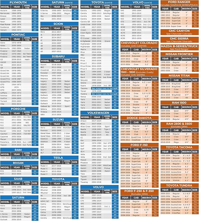 EzyShade 10-Layer Waterproof Sports Car Cover. See Vehicle Size-Chart for Accurate Fit. All Weather Outdoor Covers. Thunderbird Impala Grand Fury Classic Cars. Sun Snow Rain. Size C7 (See SizeChart)