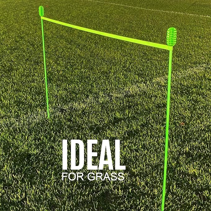 QUICKPLAY PRO Agility Poles (10x Adjustable 3ft to 6ft) for Turf & Court Training
