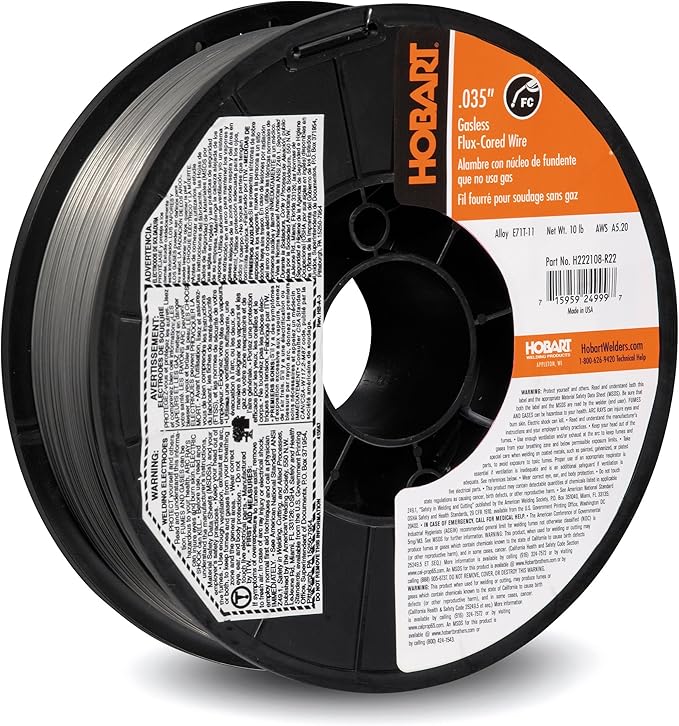 Hobart H222108-R22 10-Pound E71T-11 Carbon-Steel Flux-Cored Welding Wire, 0.035-Inch